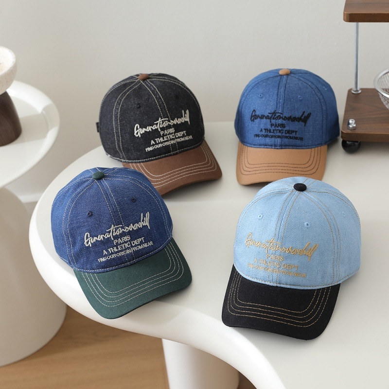 Dječja denim baseball kapa s dizajnom slova, unisex, zakrivljeni obod, za uzrast 2–6 godina, proljetna 2026 kolekcija