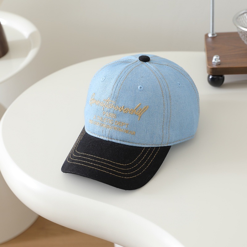 Dječja denim baseball kapa s dizajnom slova, unisex, zakrivljeni obod, za uzrast 2–6 godina, proljetna 2026 kolekcija