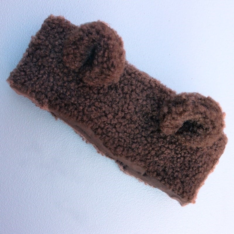 Dječja čelenka za kosu od teddy velura s ušima zečića, jednostavan korejski stil