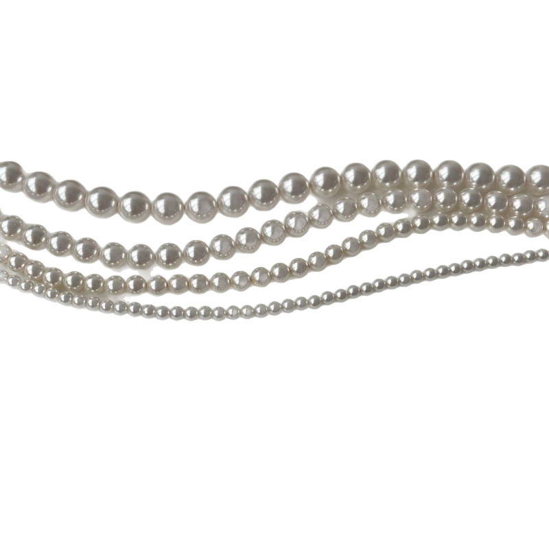 Okruglo biserno ogrlico od srebra 925, duljina 41–50 cm, klavikula lanac, jednostruki sloj, korejski stil