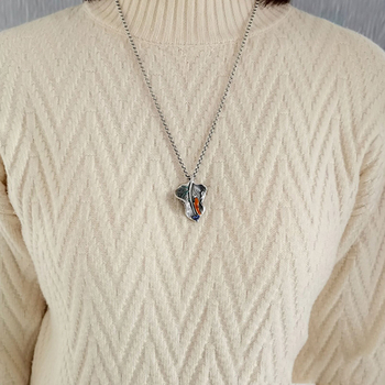 Emajlovaný Bodhi listový prívesok pre ženy, vintage etnický štýl, dlhý vlnený reťazec
