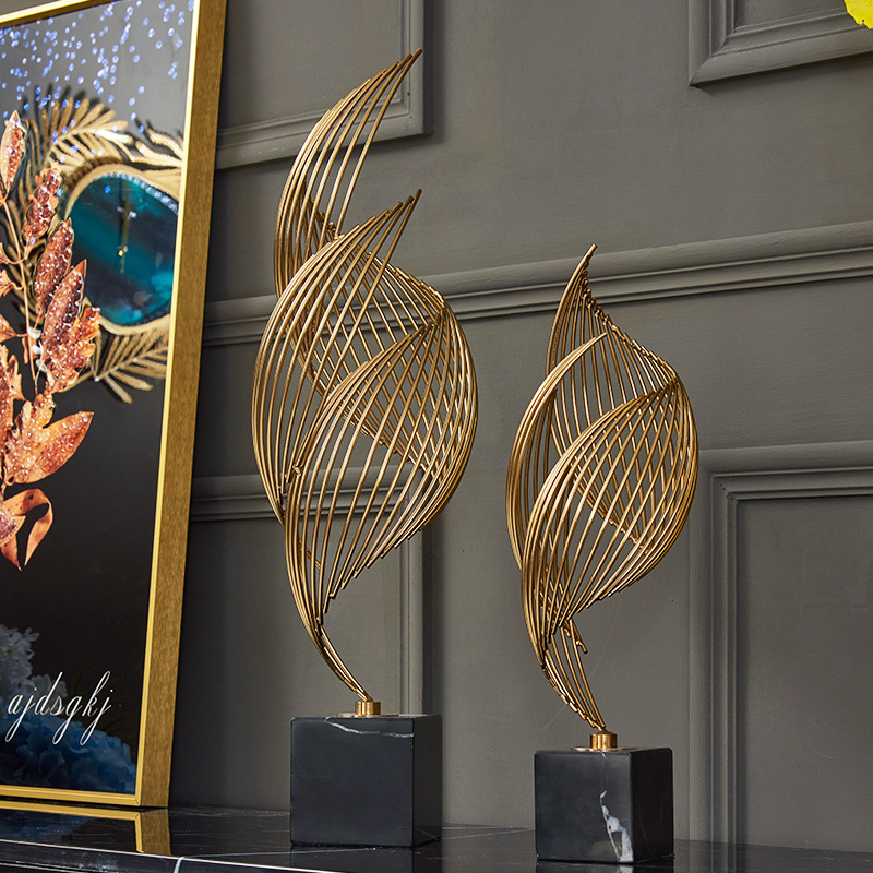 Skandinavski metalni ukras od mramora, moderan luksuzni dekor za dom i ured