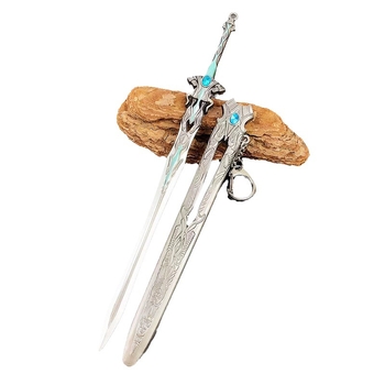 Tang San Seven-Kill Sword legura replika s plavo-srebrnim Overlord kopljem, metalna dekorativna figura