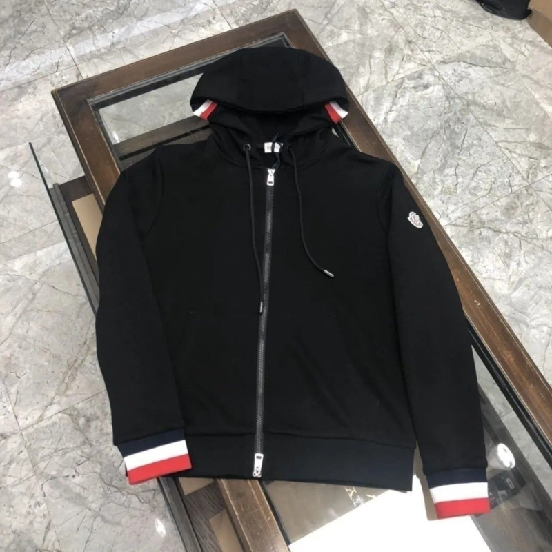 Férfi kapucnis pulóver fleece-bevonattal, cipzárral, mindennapi sportos-stílus, slim-fit, tavasz–ősz szezonra
