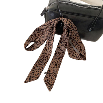 Ženski dugi šal s leopard uzorkom u američkom retro stilu, 2025 novi model, elegantan i svestran, tanak uzak šal za vrat