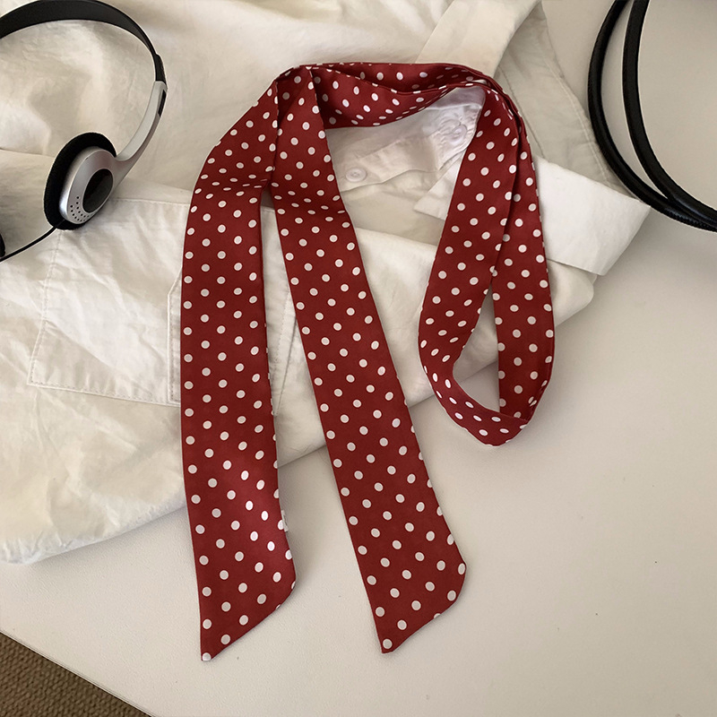 Ženski dugi šal s leopard uzorkom u američkom retro stilu, 2025 novi model, elegantan i svestran, tanak uzak šal za vrat