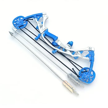 Luna mini kompozitni luk, 17 cm plavi metalni model oružja sa strijelama