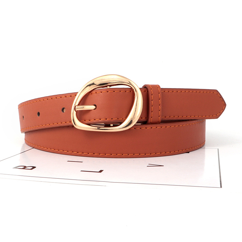 Ženski kaiš u korejskom stilu s pin kopčom, crna PU koža, zlatna kopča, retro stil