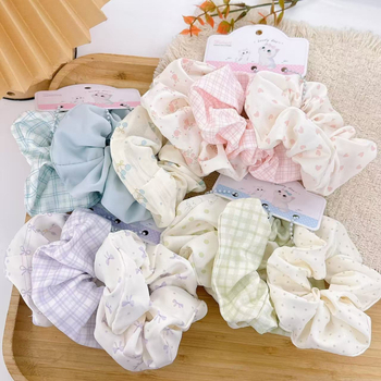 Korejskog stila gumica za kosu za žene, set od 3 komada, Mori stil, tamne nijanse, elegantni dodaci za kosu
