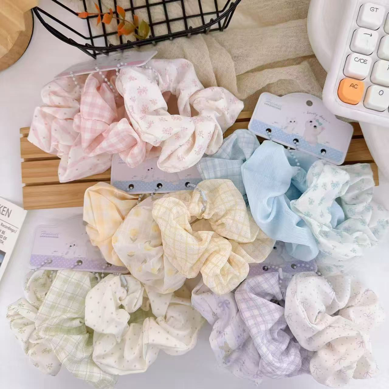 Korejskog stila gumica za kosu za žene, set od 3 komada, Mori stil, tamne nijanse, elegantni dodaci za kosu