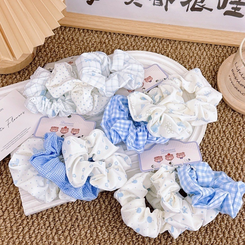 Korejskog stila gumica za kosu za žene, set od 3 komada, Mori stil, tamne nijanse, elegantni dodaci za kosu