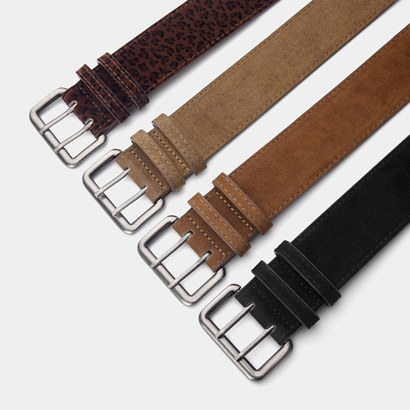 Ženski kaiš od velura s dvostrukim šivanjem, retro minimalistički stil, visoka kvaliteta, široki velur kaiš za hlače i suknje