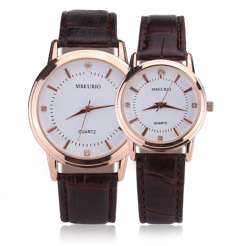 Par kvarcnih satova s PU narukvicom, unisex, casual stil, 30 mm brojčanik, kućište od legure, model Oumi ya001