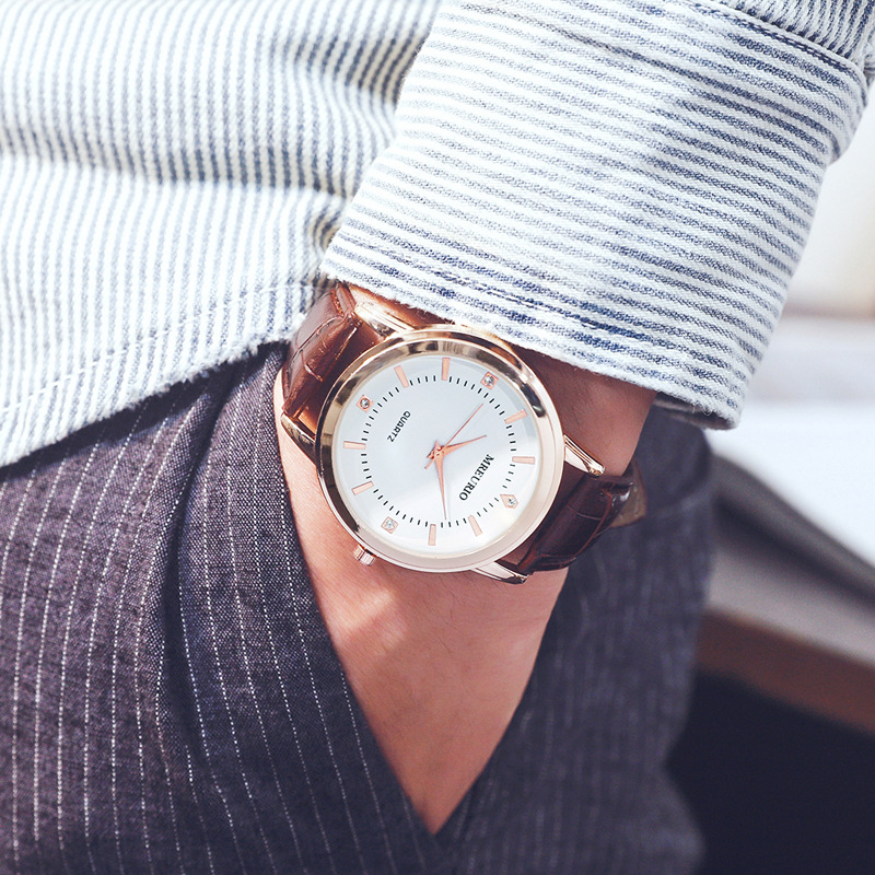 Par kvarcnih satova s PU narukvicom, unisex, casual stil, 30 mm brojčanik, kućište od legure, model Oumi ya001