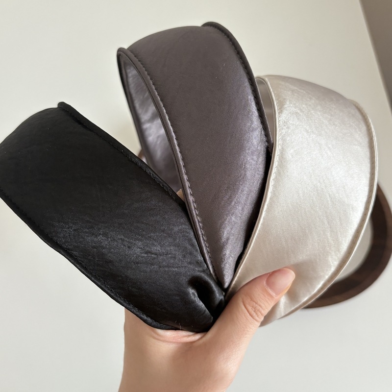 Ultra široka satenska diademă za žene, elegantan i sladak stil, široka kruna, vizualno izdužuje lice.