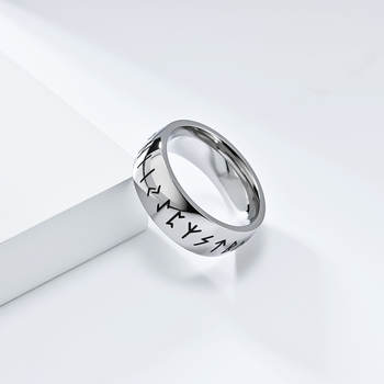 Unisex vikingski prsten s runama od nehrđajućeg čelika, personalizirani dizajn