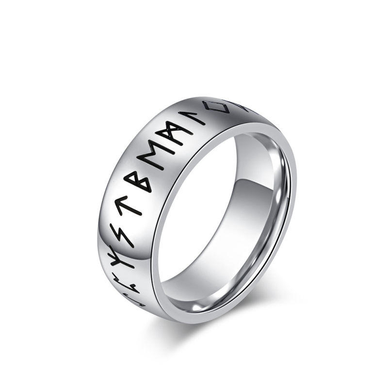 Unisex vikingski prsten s runama od nehrđajućeg čelika, personalizirani dizajn