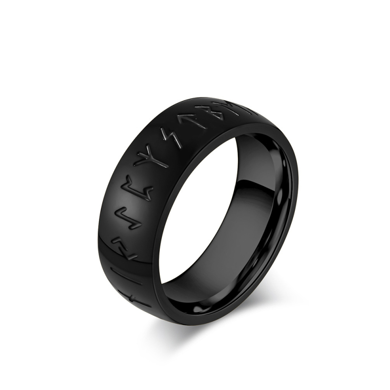 Unisex vikingski prsten s runama od nehrđajućeg čelika, personalizirani dizajn