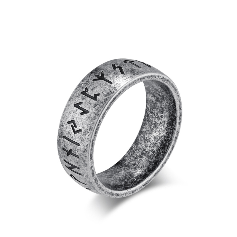 Unisex vikingski prsten s runama od nehrđajućeg čelika, personalizirani dizajn