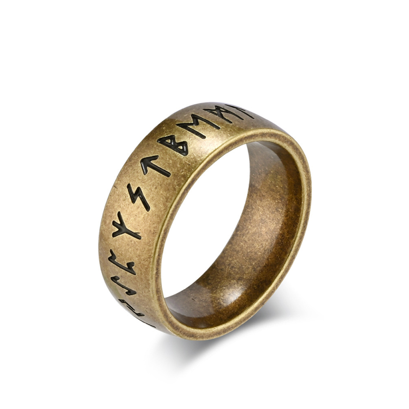 Unisex vikingski prsten s runama od nehrđajućeg čelika, personalizirani dizajn