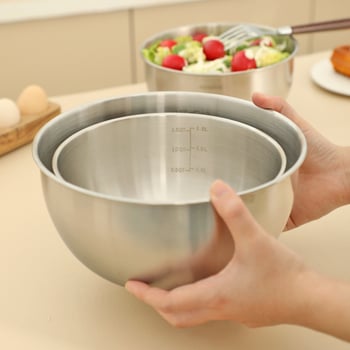 Japanskog stila zdjela od 304 nehrđajućeg čelika, debela, za salatu, mućenje jaja i zamiješanje tijesta