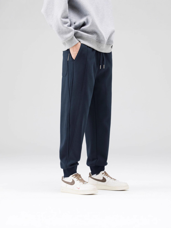 KUKULUKY Muške trenirke hlače za jesen, širokog kroja, s manžetama pri gležnjevima, casual streetwear, pamuk-poliester