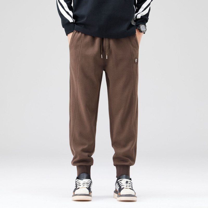 KUKULUKY Muške trenirke hlače za jesen, širokog kroja, s manžetama pri gležnjevima, casual streetwear, pamuk-poliester