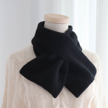 Jesen-zimski kratki pleteni šal od pahuljaste pređe, unisex topao, jednobojan, korejski stil, pleteni šal za vrat