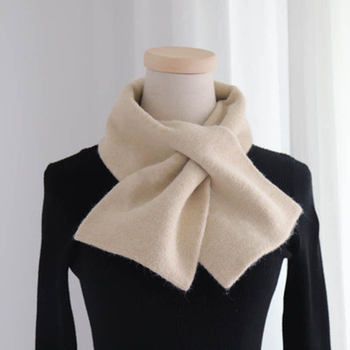 Jesen-zimski kratki pleteni šal od pahuljaste pređe, unisex topao, jednobojan, korejski stil, pleteni šal za vrat