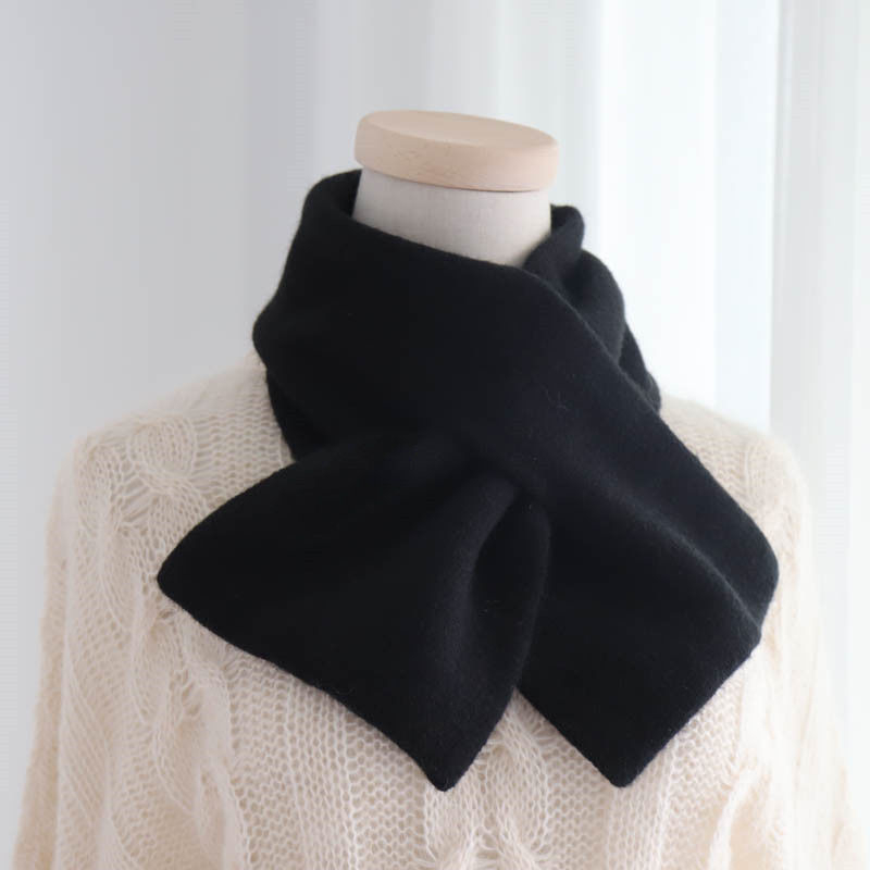 Jesen-zimski kratki pleteni šal od pahuljaste pređe, unisex topao, jednobojan, korejski stil, pleteni šal za vrat