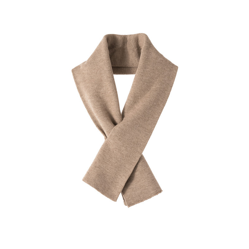 Jesen-zimski kratki pleteni šal od pahuljaste pređe, unisex topao, jednobojan, korejski stil, pleteni šal za vrat