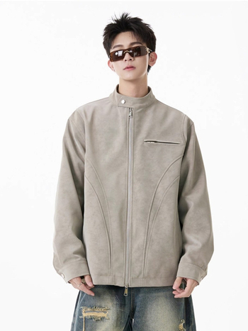 Férfi Harrington bőrdzseki – álló gallér, moto-bomber stílus, őszi streetwear