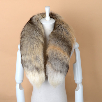 Šal od prave lisice krzna, prirodna boja, unisex, casual stil, duljina oko 80 cm, oversize