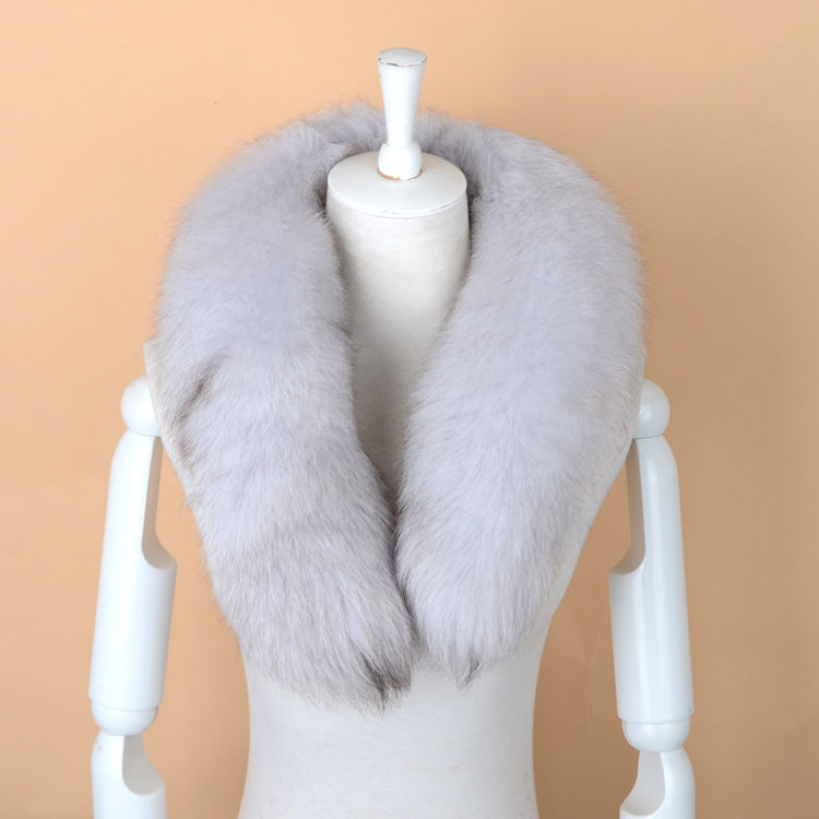 Šal od prave lisice krzna, prirodna boja, unisex, casual stil, duljina oko 80 cm, oversize