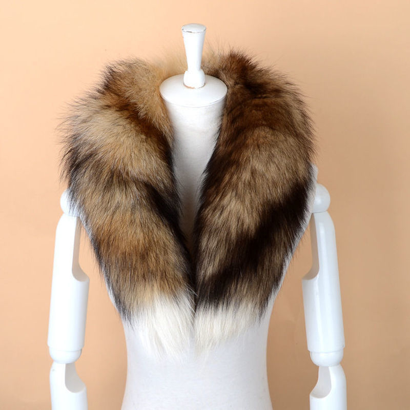 Šal od prave lisice krzna, prirodna boja, unisex, casual stil, duljina oko 80 cm, oversize