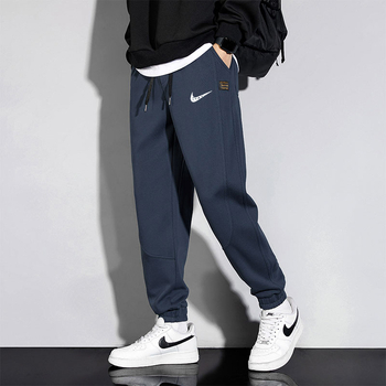Férfi Koreai stílusú sportnadrág, cropped jogger, 100% pamut, laza szabás, tavasz-ősz