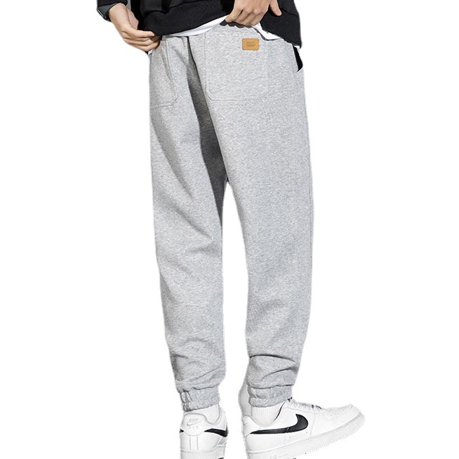Férfi Koreai stílusú sportnadrág, cropped jogger, 100% pamut, laza szabás, tavasz-ősz