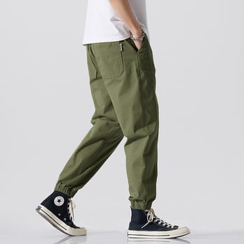 Férfiaknak: elasztikus derekú jogger nadrág, laza szabású, hosszú casual nadrág húzózsinórral, hip-hop stílus