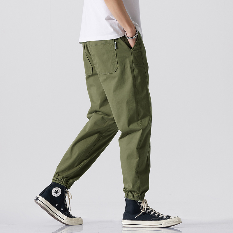 Férfiaknak: elasztikus derekú jogger nadrág, laza szabású, hosszú casual nadrág húzózsinórral, hip-hop stílus