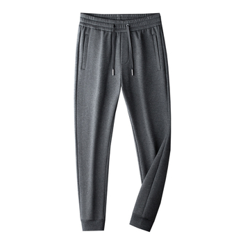 Férfiak számára vastag fleece-béléssel ellátott nadrág, lazán szabott hosszú nadrág, téli pamut sportnadrág