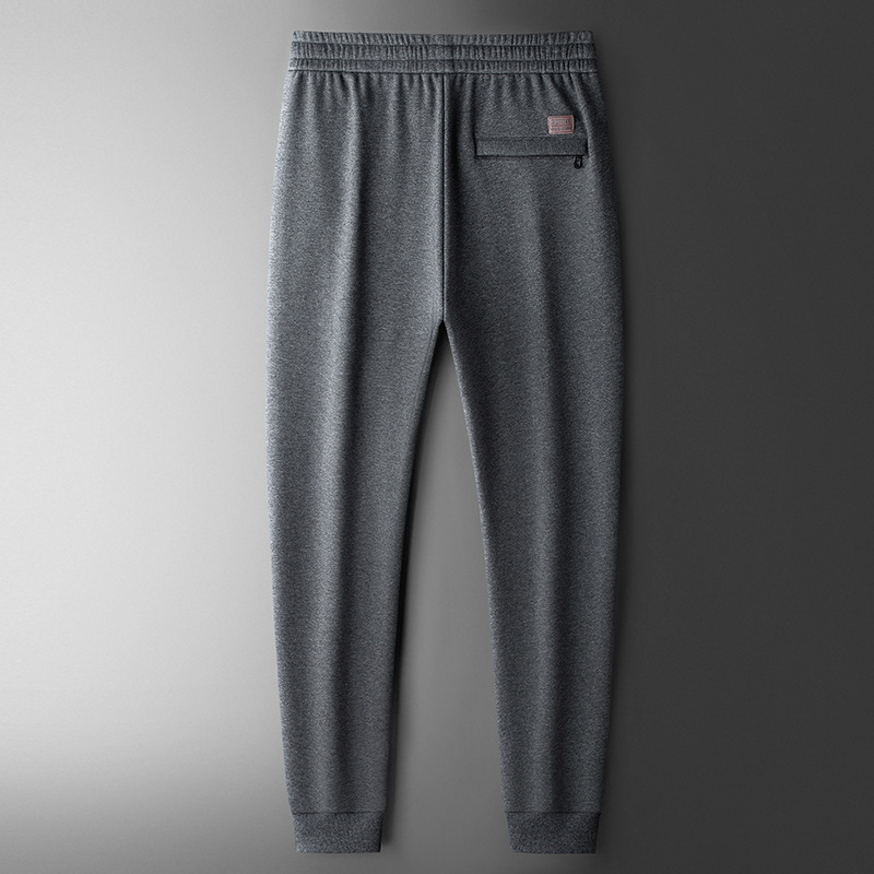 Férfiak számára vastag fleece-béléssel ellátott nadrág, lazán szabott hosszú nadrág, téli pamut sportnadrág