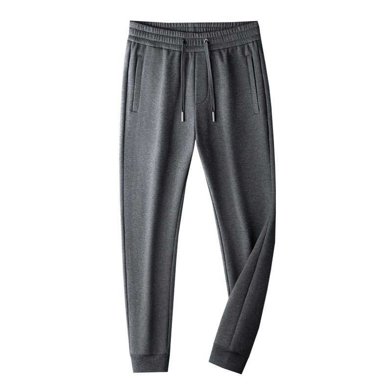 Férfiak számára vastag fleece-béléssel ellátott nadrág, lazán szabott hosszú nadrág, téli pamut sportnadrág