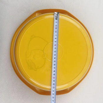 Debeli plastični sud s dvije ručke, crtani dizajn patke s cvjetnim motivom, otporan na visoke temperature, 35 cm, za studentski dom i kućnu uporabu.