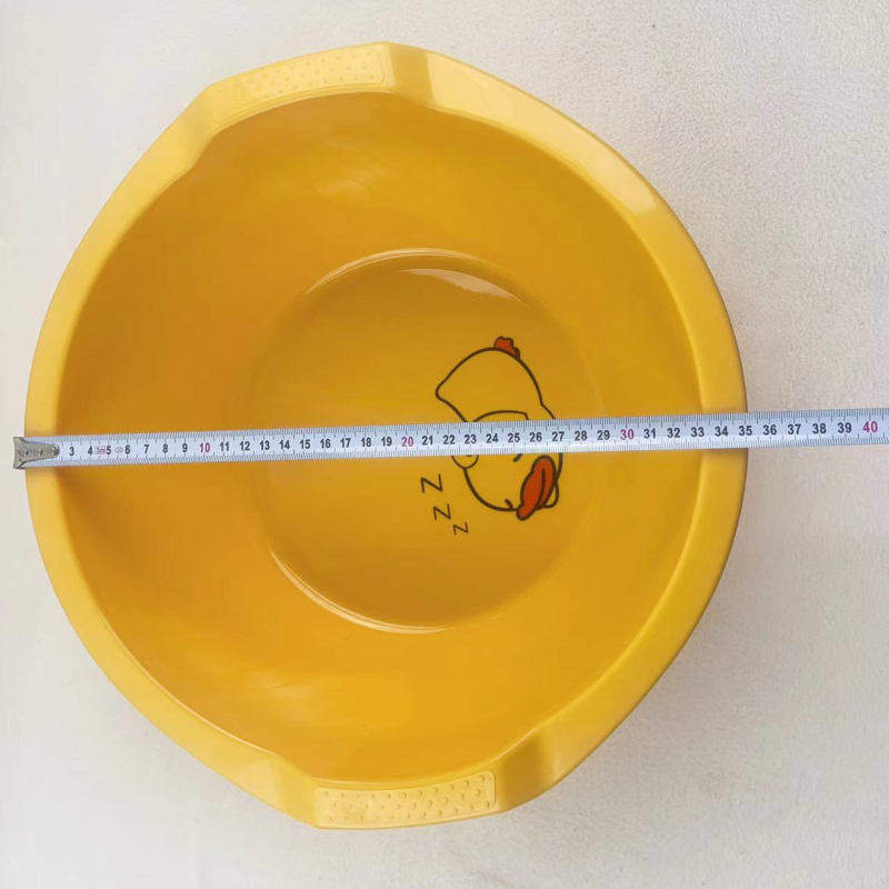 Debeli plastični sud s dvije ručke, crtani dizajn patke s cvjetnim motivom, otporan na visoke temperature, 35 cm, za studentski dom i kućnu uporabu.