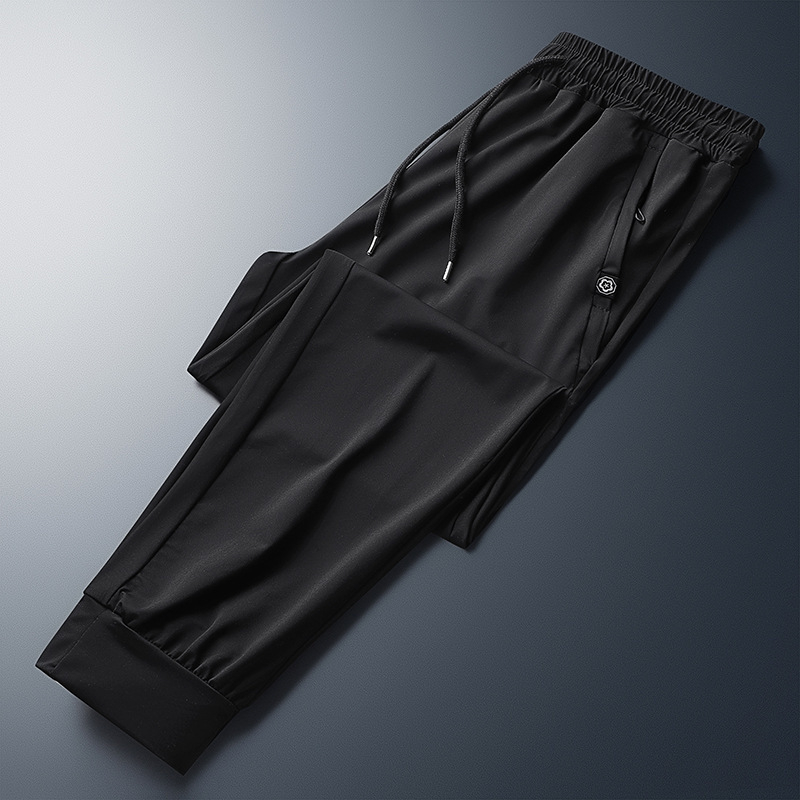 Férfi Ice Silk könnyű cropped sportnadrág, légáteresztő, gyorsan száradó, nyár 2023, mindennapi viselet