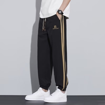 Férfiak laza, gyorsan száradó, lélegző nyári sportnadrág, plusz méret, ice-silk anyag