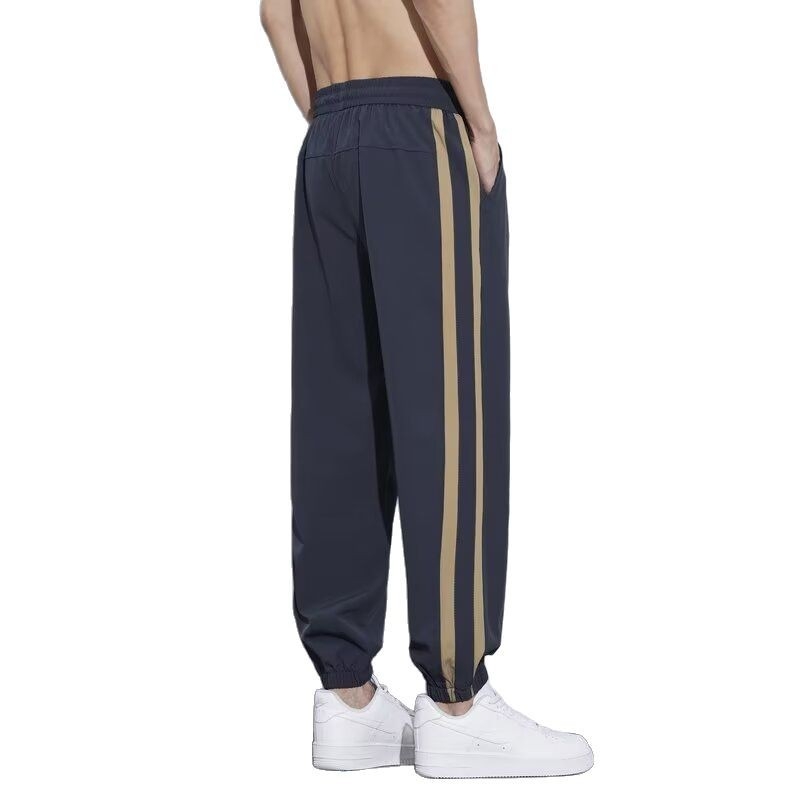 Férfiak laza, gyorsan száradó, lélegző nyári sportnadrág, plusz méret, ice-silk anyag