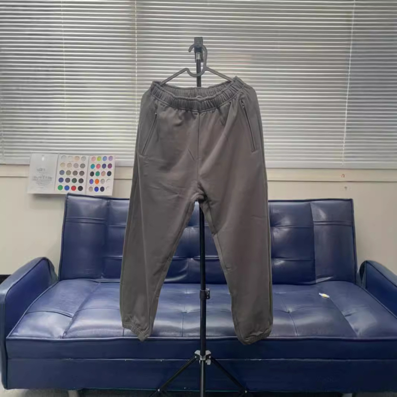 Kanye Sezona 6 teške jednofarbne trenirka hlače, širok kroj s manžetama, svakodnevne hlače