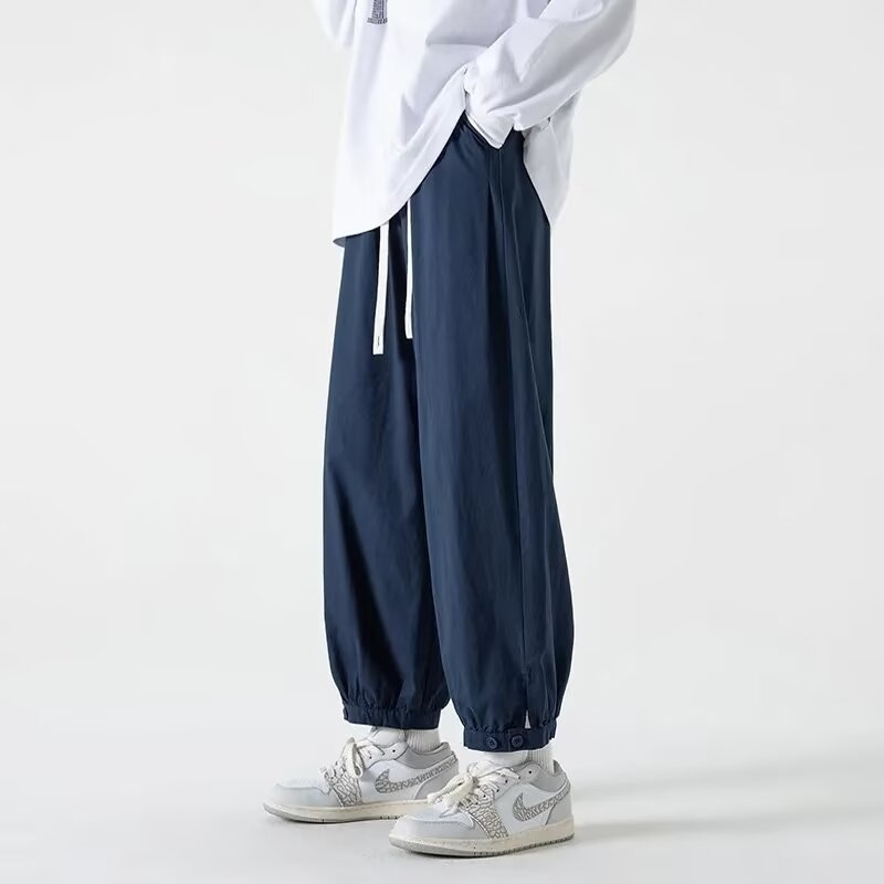 Muške hlače u japanskom stilu, retro casual, lagane pamukaste jogger hlače s opuštenim krojem