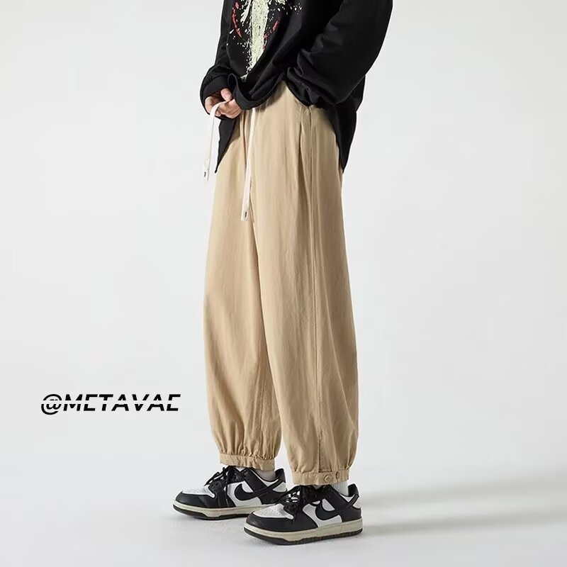 Muške hlače u japanskom stilu, retro casual, lagane pamukaste jogger hlače s opuštenim krojem